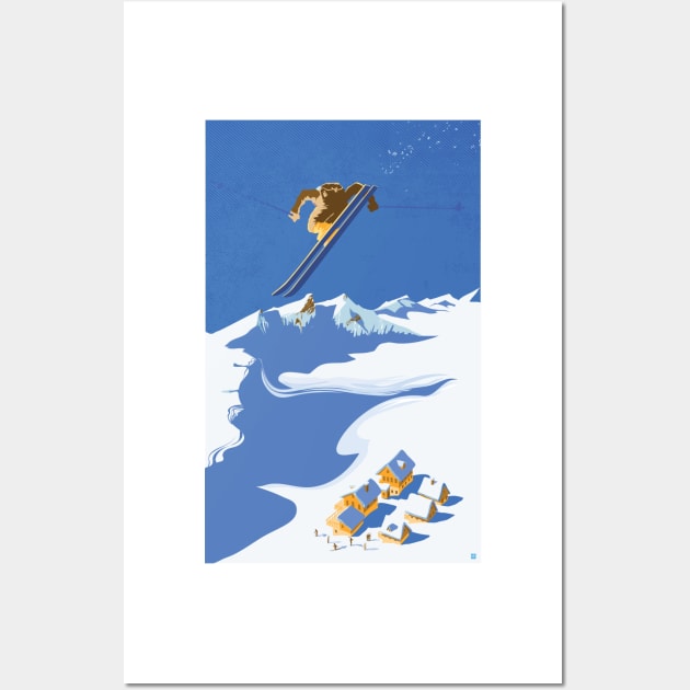 Sky Skier Wall Art by SFDesignstudio